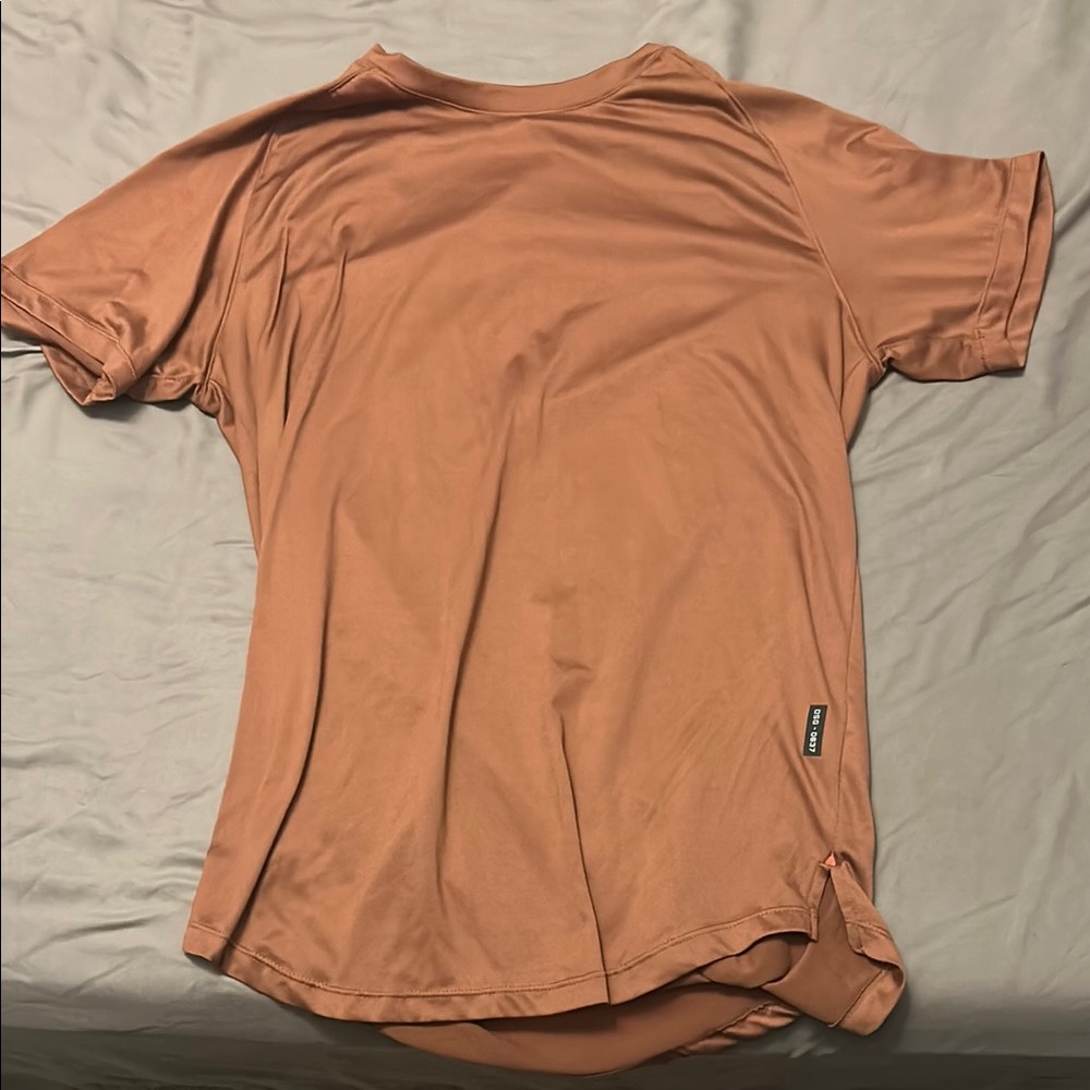 ASRV Tan Short Sleeve Tee Lightweight Crew Neck